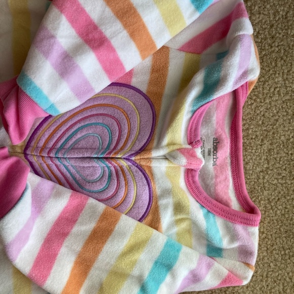 Set of 2 Absorba fleece onesie sleepers 18m - Picture 2 of 3